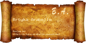 Brtyka Arabella névjegykártya
